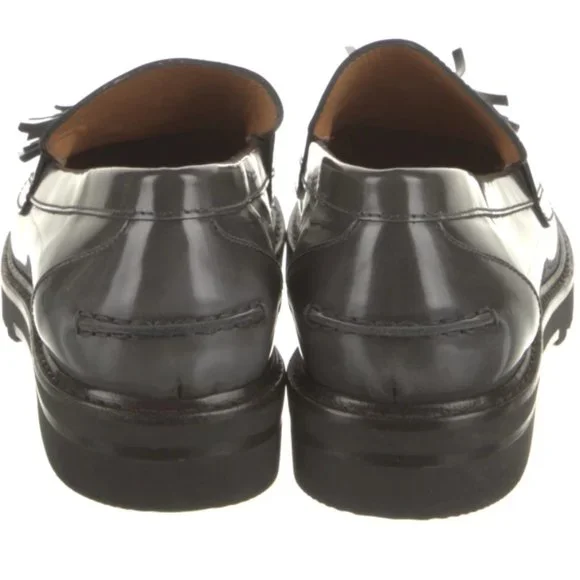 NWOT Stuart Weitzman Grey Leather Loafers - Picture 3 of 13